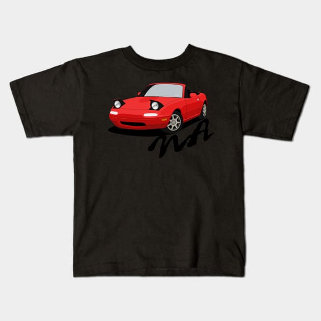 Miata NA Kids T-Shirt by AutomotiveArt